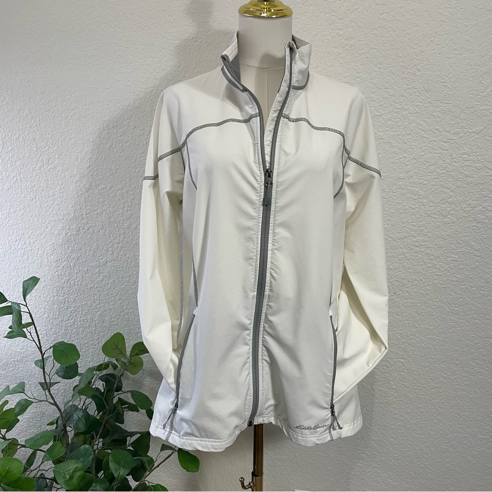 Eddie Bauer Women’s White Full-Zip Softshell Jacket